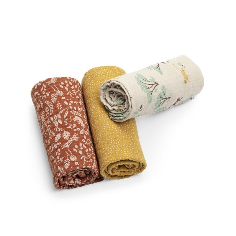 Juego de 3 muselinas Forêt Mawa - Moulin Roty