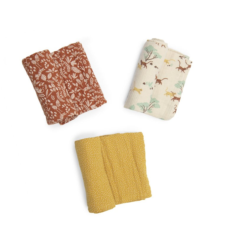 Juego de 3 muselinas Forêt Mawa - Moulin Roty