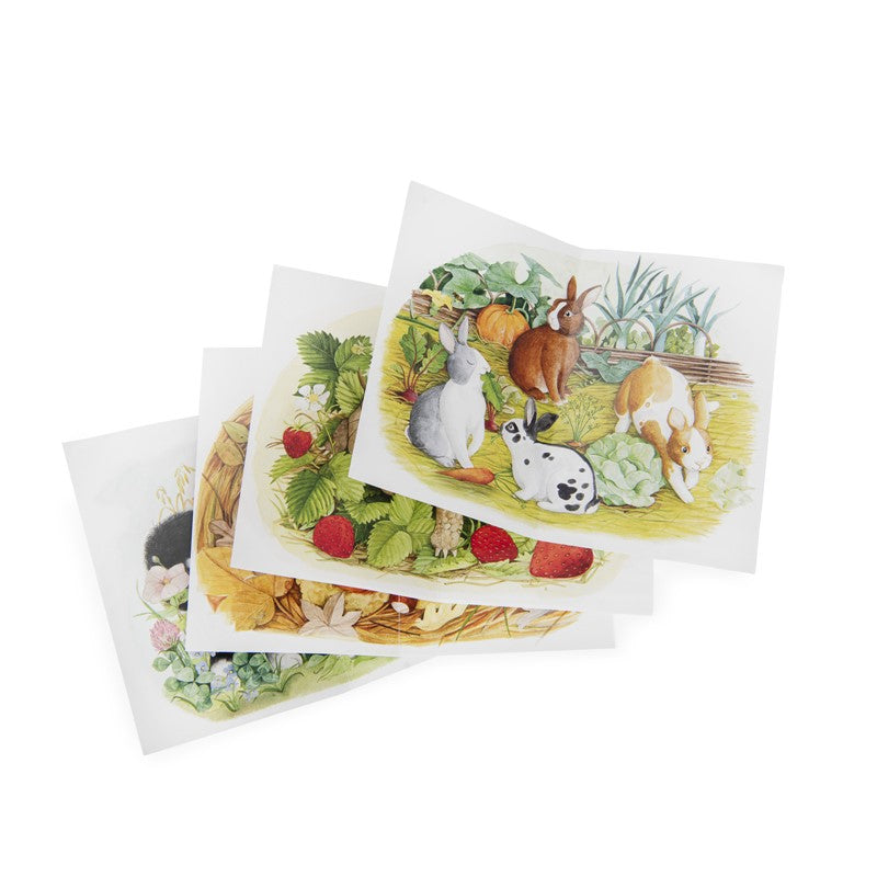 4 mini puzzles, Animales 12 piezas - Moulin Roty