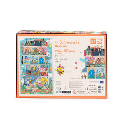 Puzzle, En casa Schmouks 500 piezas - Moulin Roty