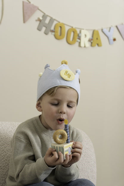 Corona de cumpleaños con números, azul - Little Dutch