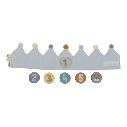 Corona de cumpleaños con números, azul - Little Dutch