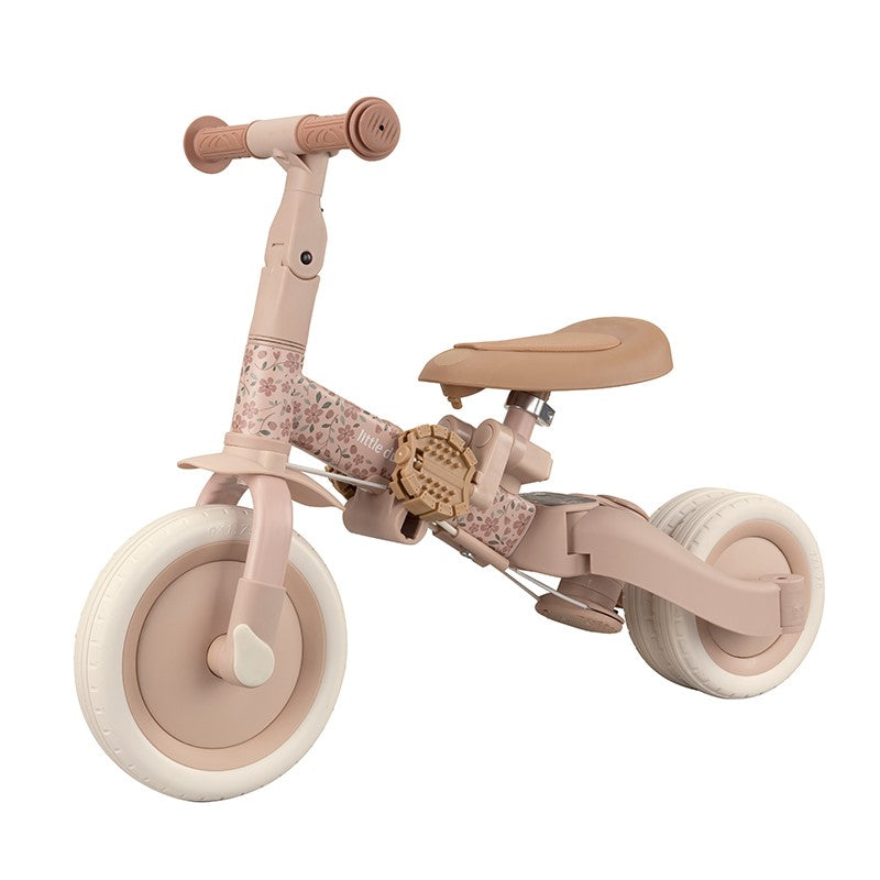 Triciclo con barra, Rosa Flores - Little Dutch