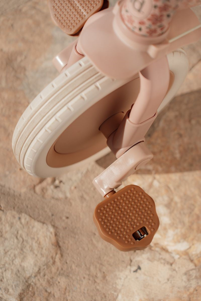 Triciclo con barra, Rosa Flores - Little Dutch