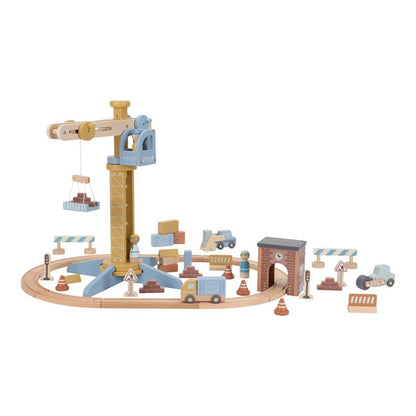 Set construcción con grúa madera - Little Dutch