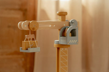Set construcción con grúa madera - Little Dutch
