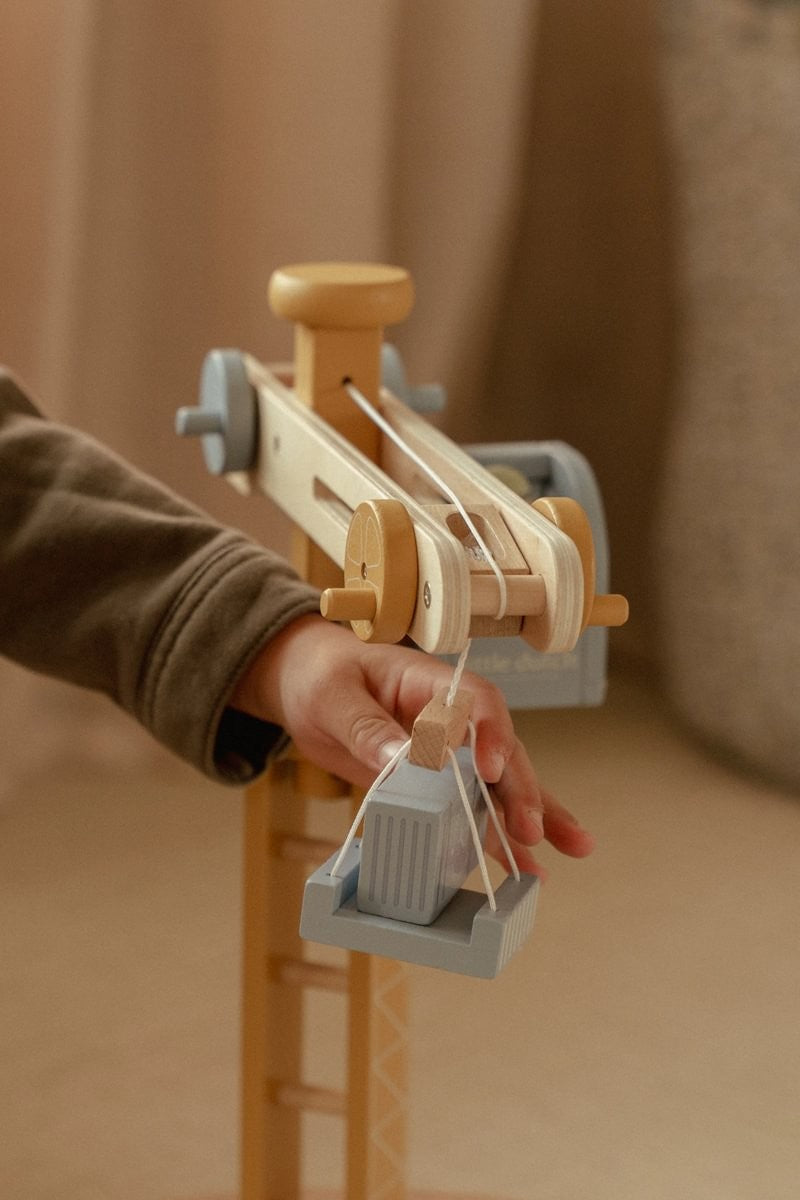 Set construcción con grúa madera - Little Dutch