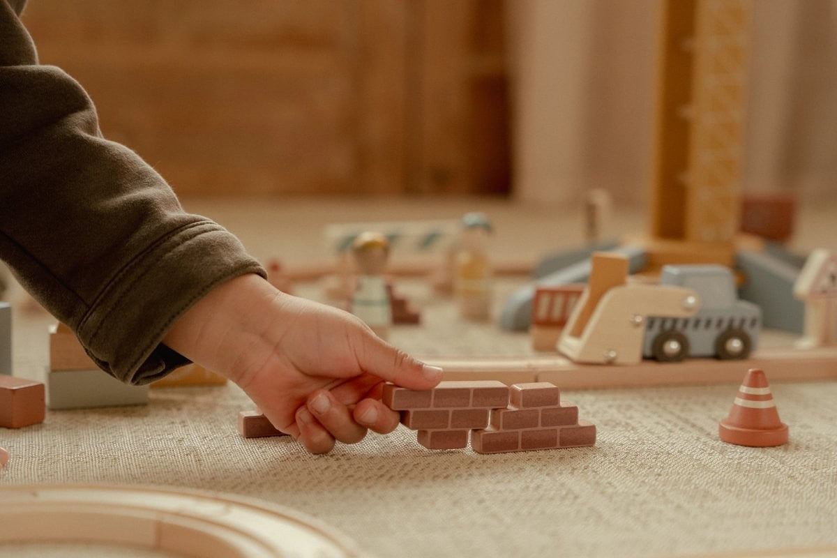 Set construcción con grúa madera - Little Dutch