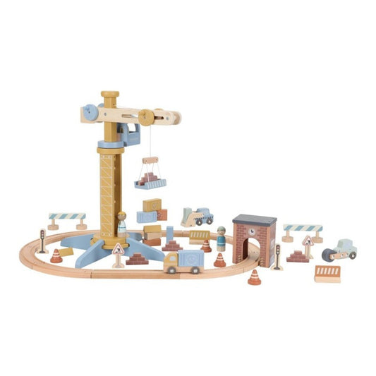 Set construcción con grúa madera - Little Dutch