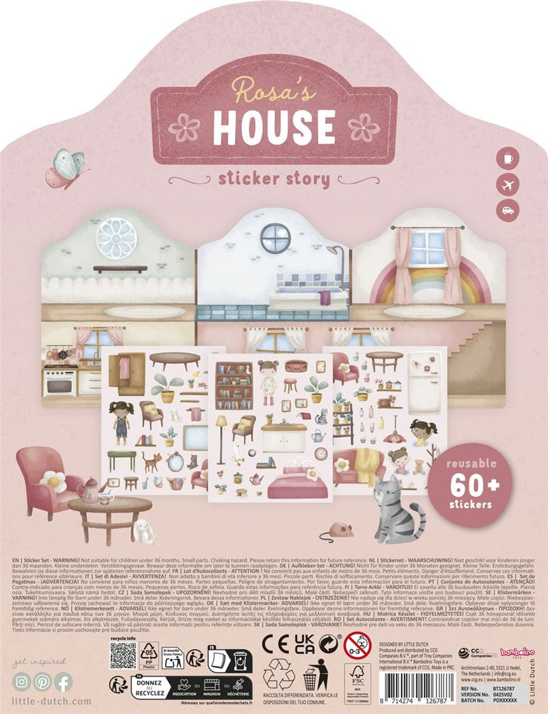 Libro pegatinas reusables, House - Little Dutch