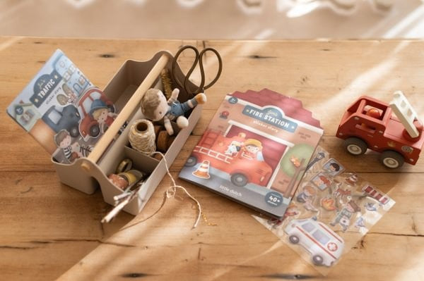 Libro pegatinas reusables, Bomberos - Little Dutch
