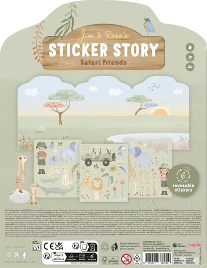 Libro pegatinas reusables, Safari - Little Dutch
