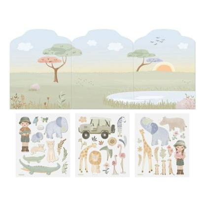 Libro pegatinas reusables, Safari - Little Dutch