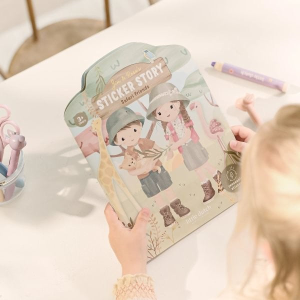 Libro pegatinas reusables, Safari - Little Dutch