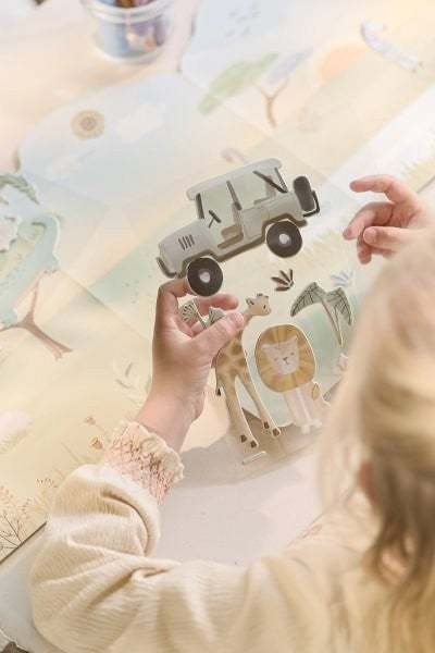 Libro pegatinas reusables, Safari - Little Dutch