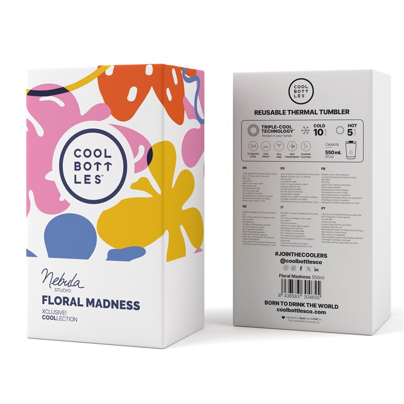 Vaso térmico Nebula, Floral Madness 550ml - Cool Bottles