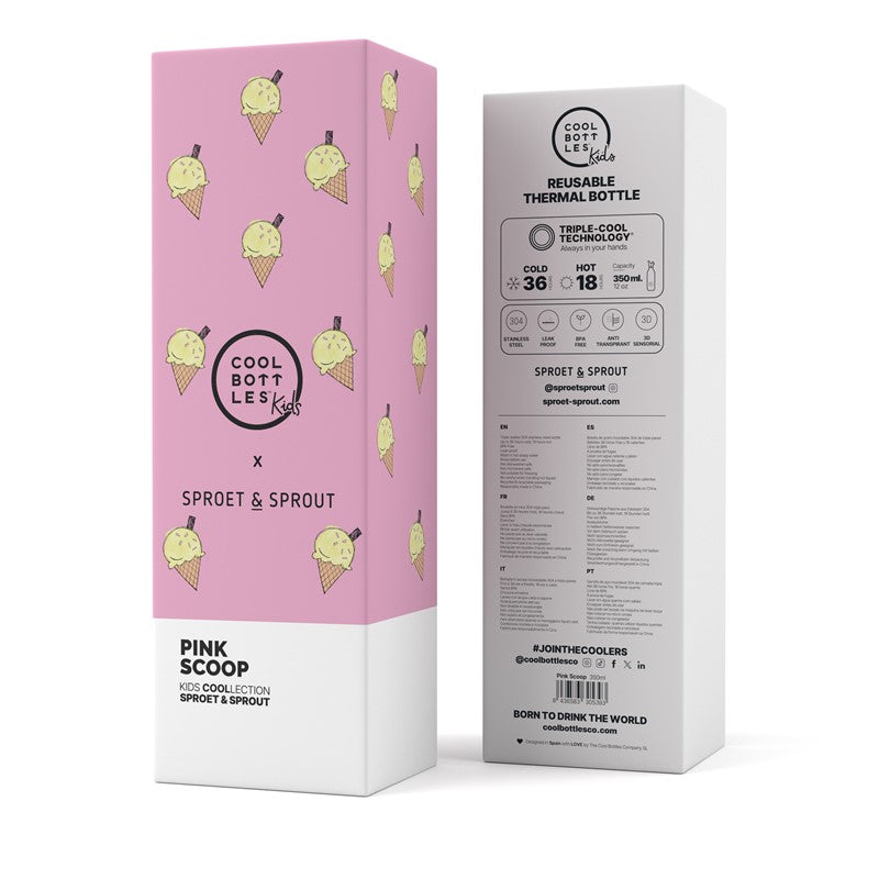 Botella de agua SPRT& Pink Scoop 350ml - Cool Bottles