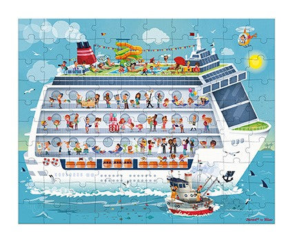 2 puzzles Barco Crucero 100 y 200 piezas - Janod