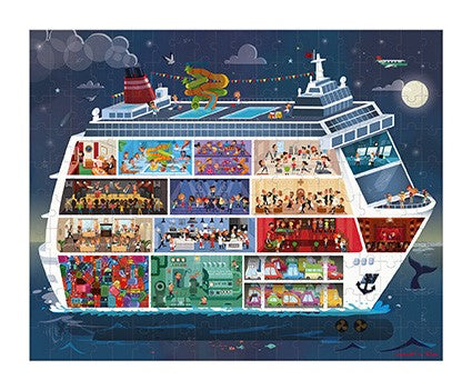 2 puzzles Barco Crucero 100 y 200 piezas - Janod