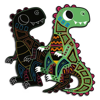 Arte Scratch, silueta de dinosaurios - Janod