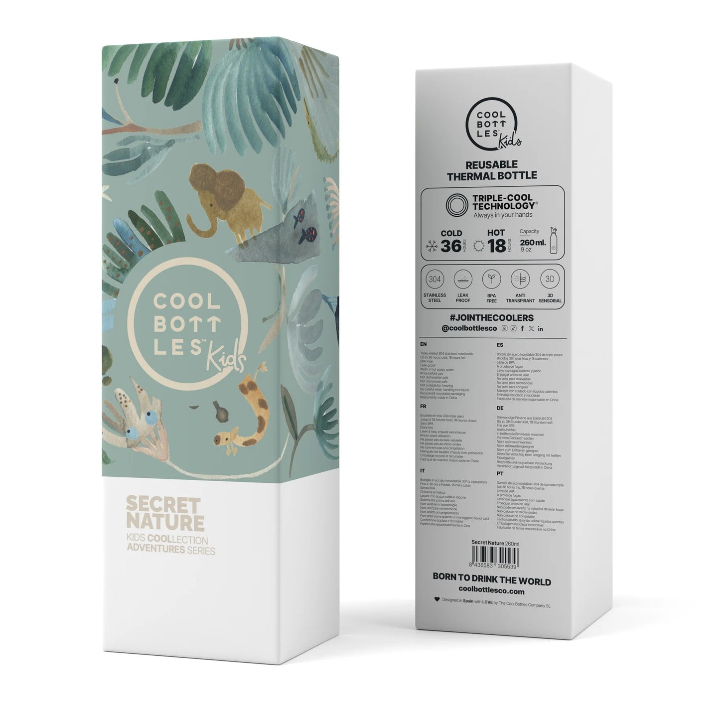 Botella de agua Secret Nature 260ml - Cool Bottles