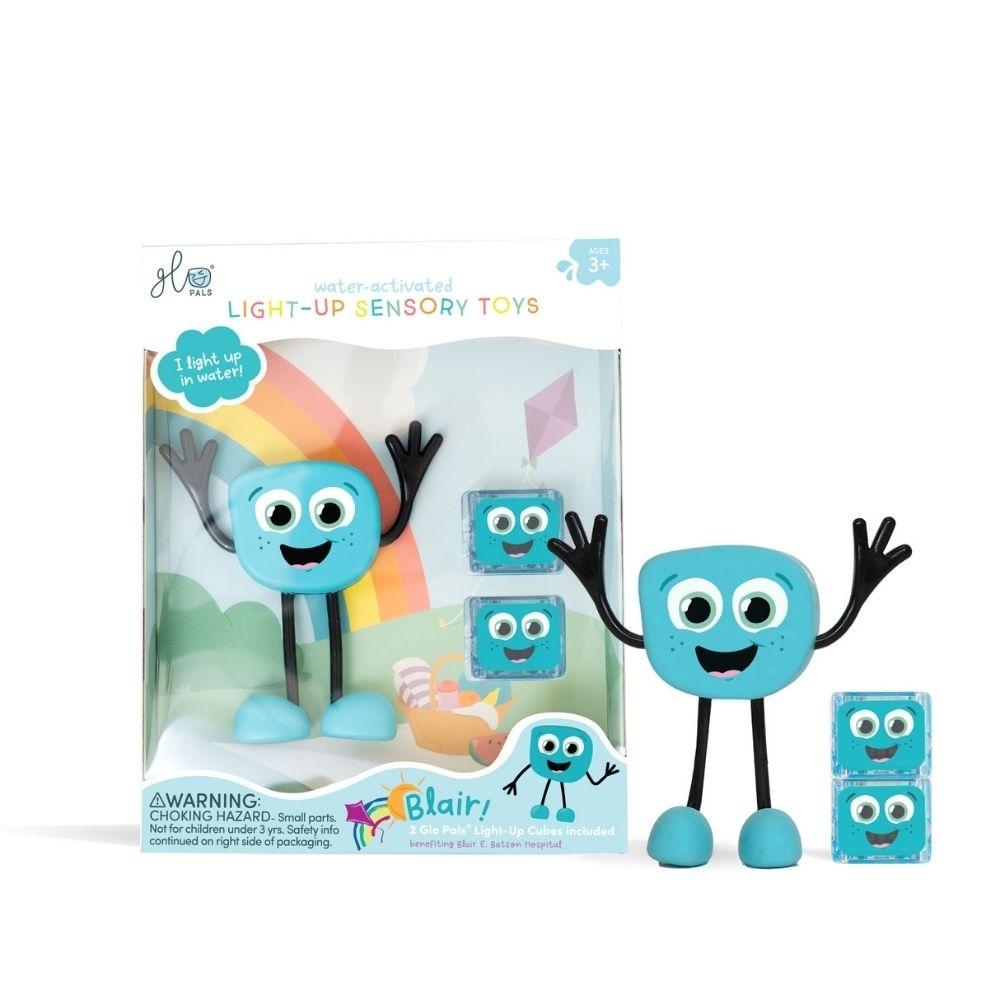 Set personaje + 2 cubos de luz Azul - Glo Pals