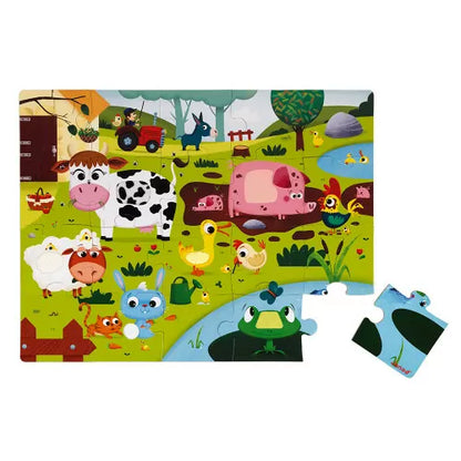 Puzzle táctil Los animales de la granja 20 piezas - Janod
