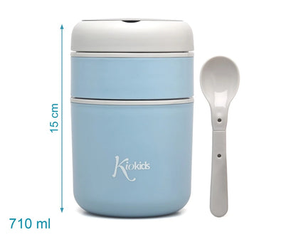 Termo con compartimentos 710 ml, azul - Kiokids