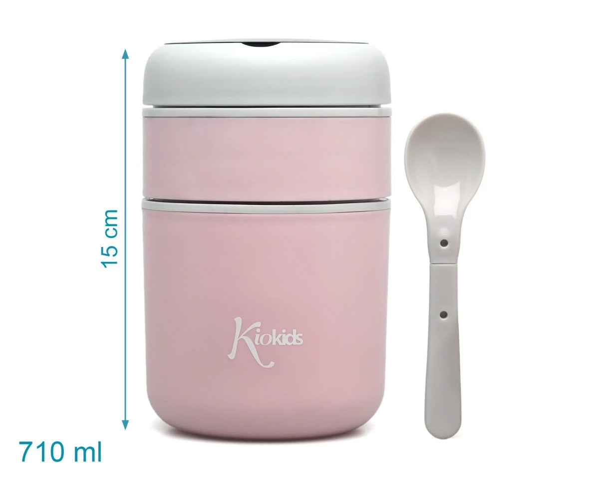 Termo con compartimentos 710 ml, rosa - Kiokids