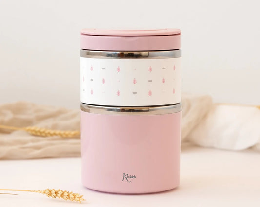 Termo con compartimentos 930 ml, rosa - Kiokids