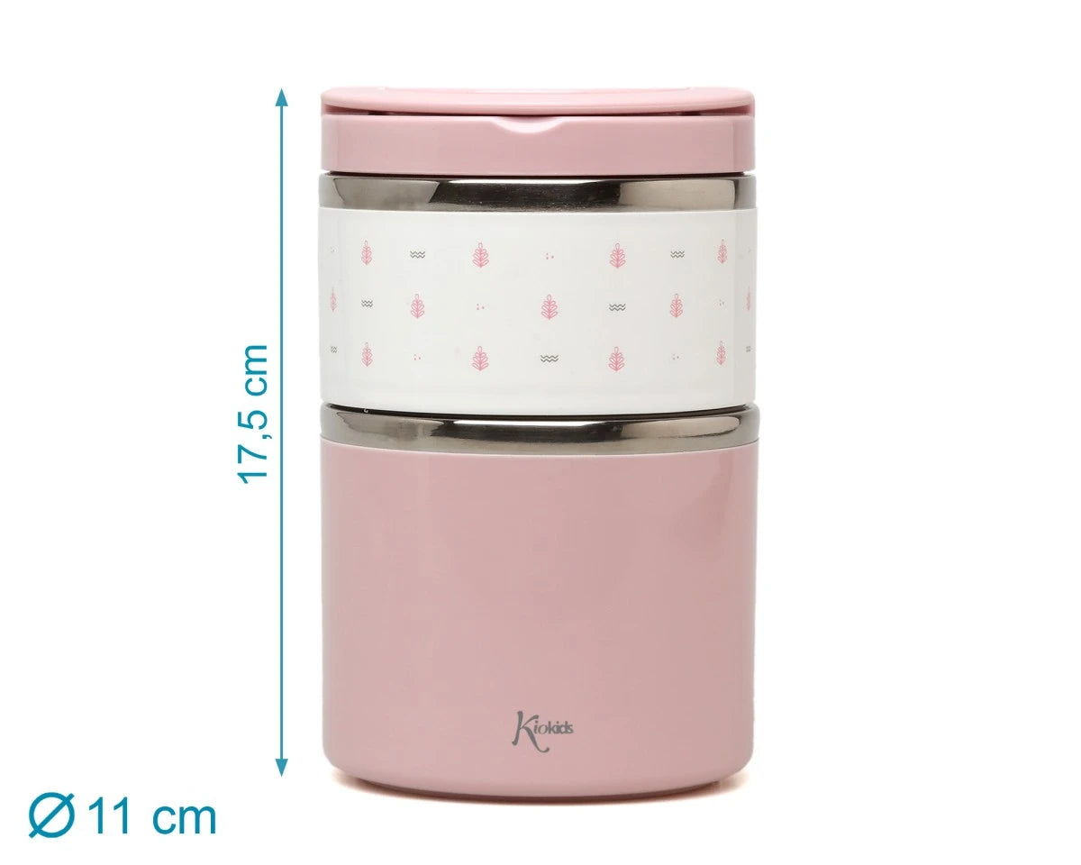 Termo con compartimentos 930 ml, rosa - Kiokids