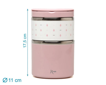 Termo con compartimentos 930 ml, rosa - Kiokids