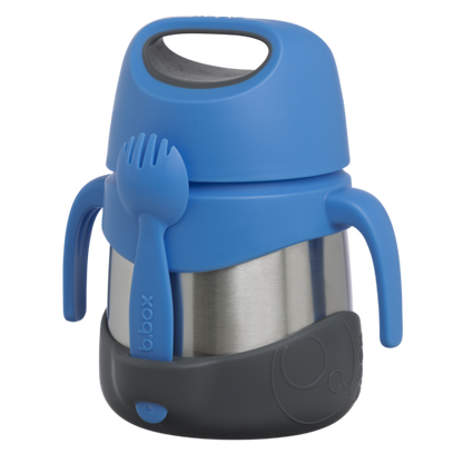 Termo con cuchara/tenedor 335 ml, Azul- B.Box