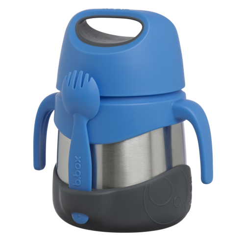 Termo con cuchara/tenedor 335 ml, Azul- B.Box