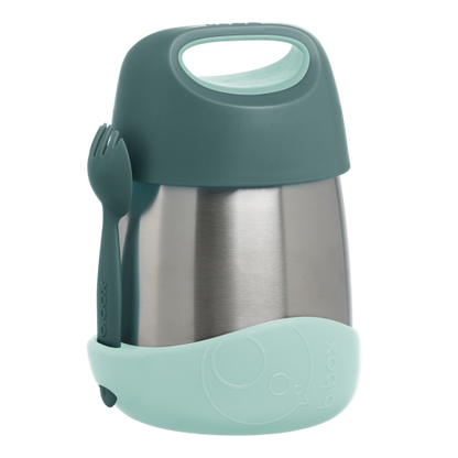 Termo con cuchara/tenedor 335 ml, Esmerald Forest - B.Box
